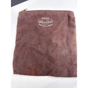 Pacific Silver Cloth Anti Tarnish Bag Flask, Hollowware Brass Zipper 7" x 6"‎